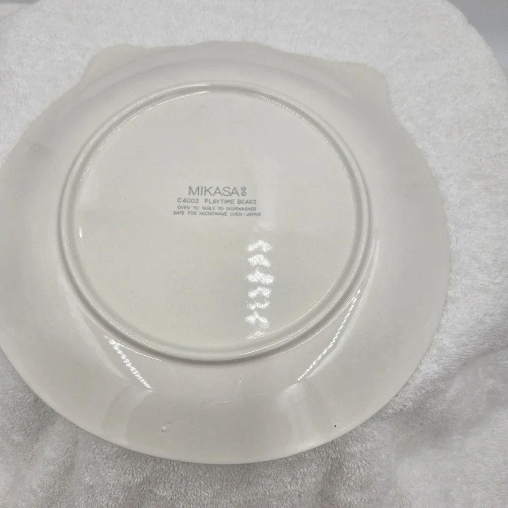 Mikasa Playtime Bears Children's Dinnerware Set 3 Piece Plate Bowl Cup Japan